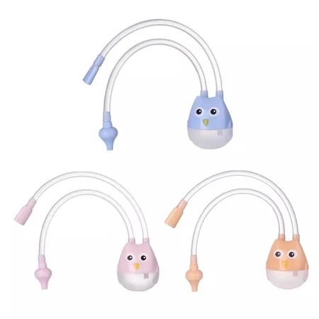 Aspirador Nasal Coruja para bebê lavagem e higiene Nasal Lavador Seringa ponta de silicone