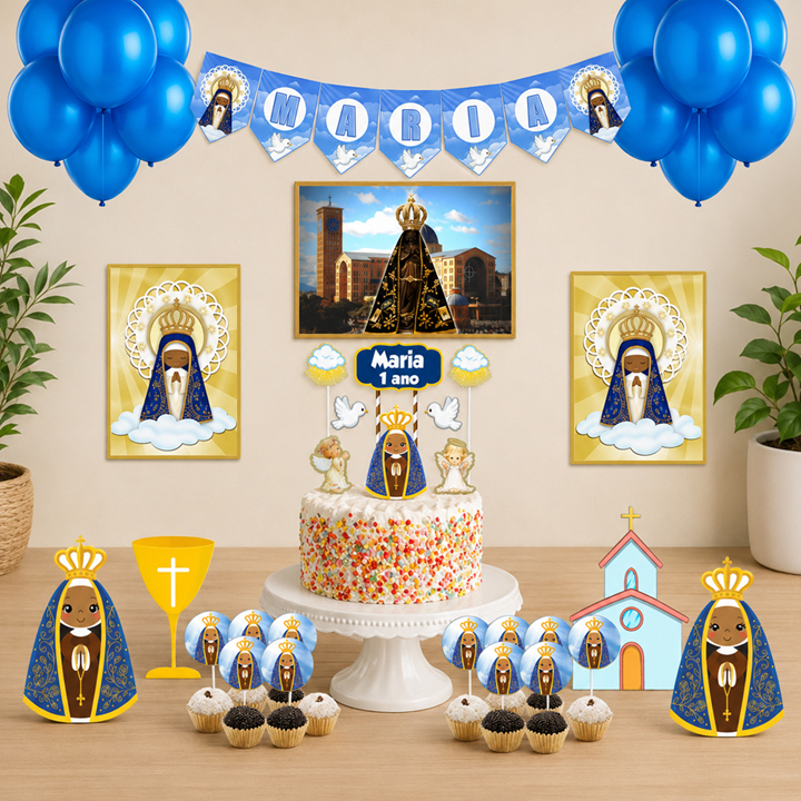 Kit festa em casa Nossa senhora Aparecida