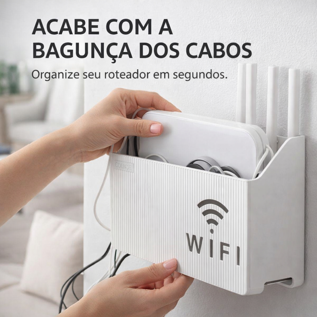 Suporte Para Roteador Modem Wi-fi Parede sem Furo Adesivo Organizador
