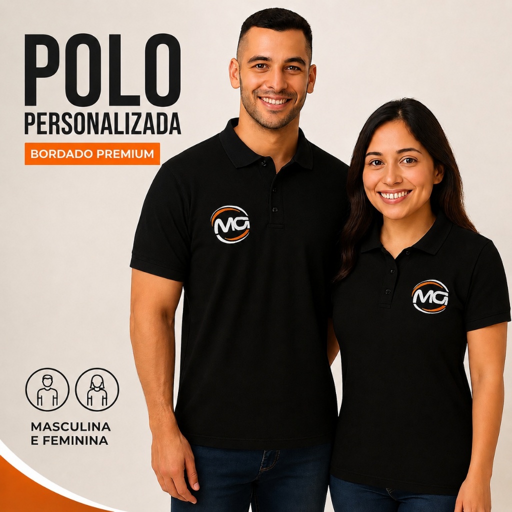 Camisa Polo Personalizada Bordado Premium / Uniforme / Casual / Faculdade Polo Bordada