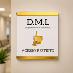 Placa De Porta Sinalização Dml 14x17 Mdf E Acrílico