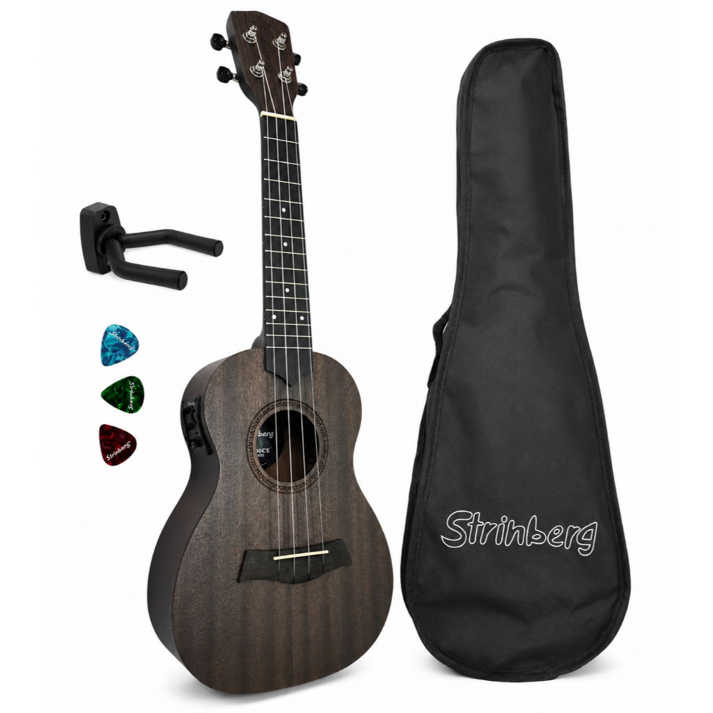 Ukulele Concert Strinberg Uk06ce Tos Elétrico Capa Suporte