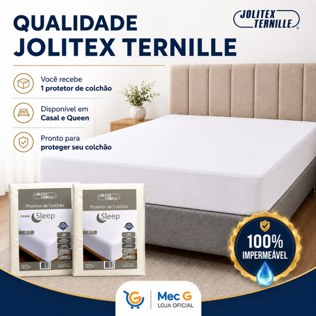 Protetor de Colchão 100% Impermeável Jolitex Casal Silencioso Elástico Protetor Queen Antiácaro