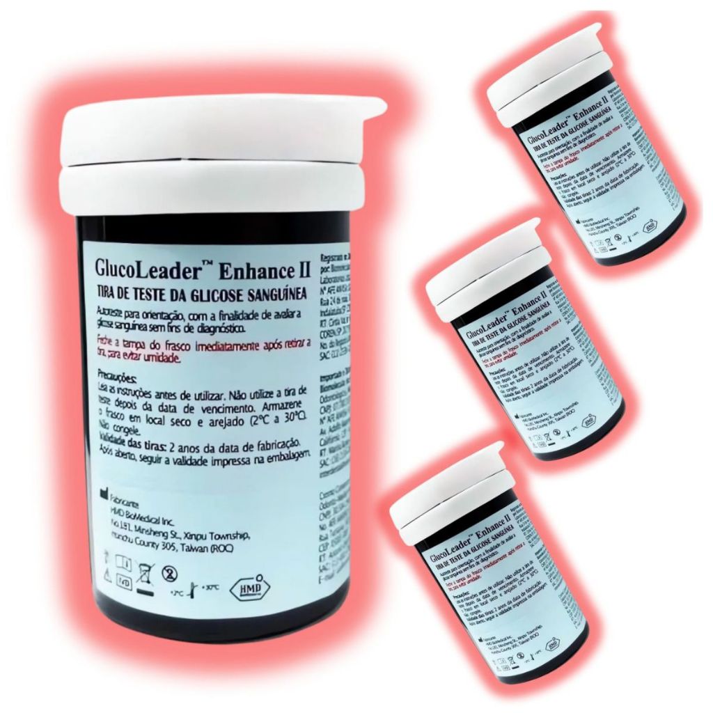 200 Tiras Glicemia Glucoleader Enhance Fitas Glicose Diabete