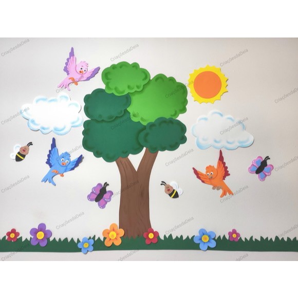 kits Árvore de Eva de 75 cm Meio Ambiente Kit Várias Peças para mural