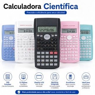 Calculadora Científica Multifuncional Visor Operações Matemáticas Avançadas Funções Trigo…