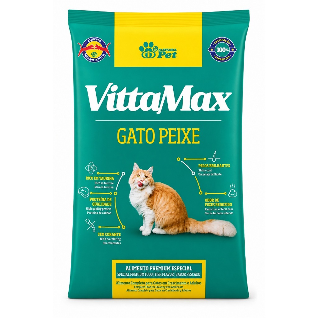 Ração Gato Alimento Vittamax Premium Especial 10,1kg | Peixe