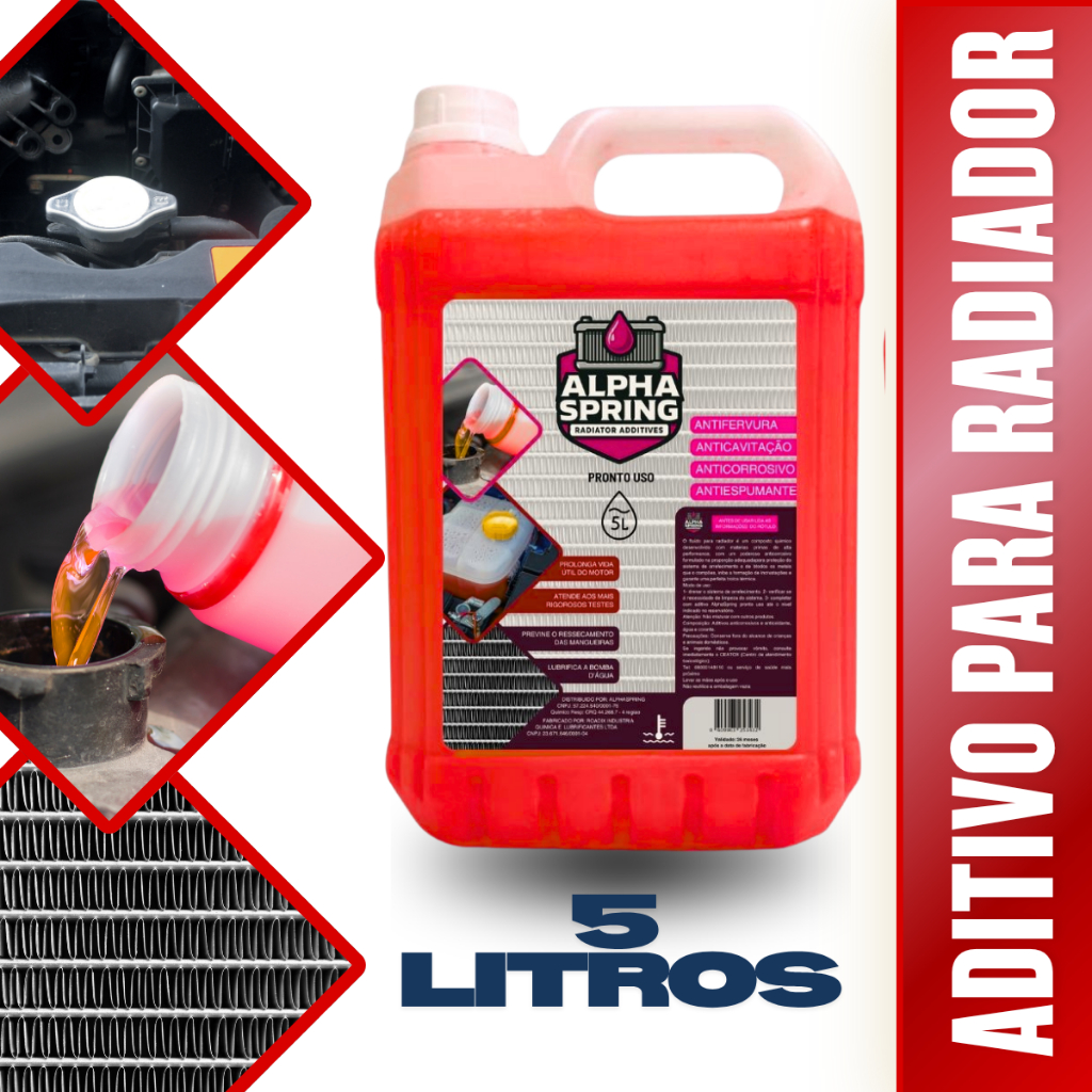 Aditivo De Radiador Pronto Uso Rosa 5 Litros Arrefecimento proteção lubrificante para bomba