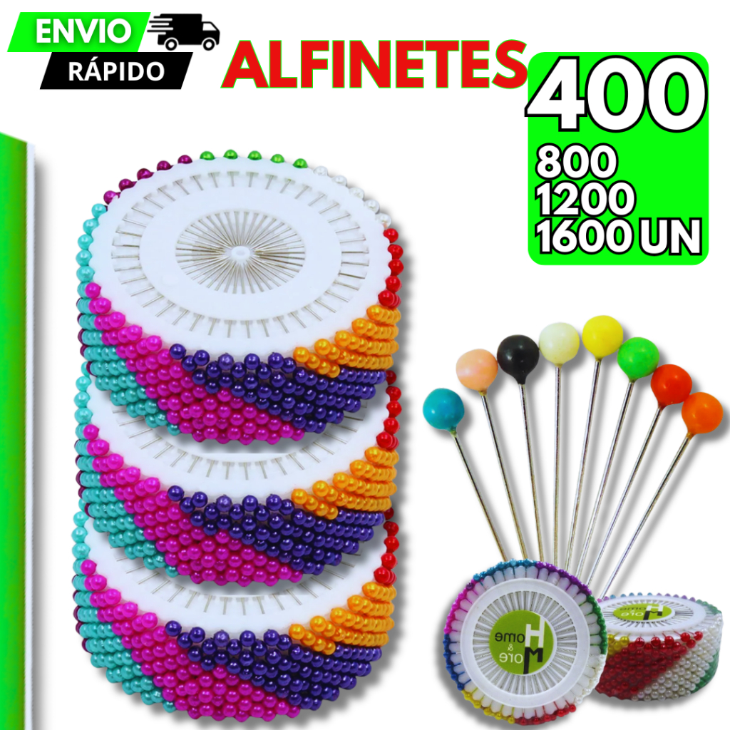 400/800/1200/1600 Alfinete Colorido Para Costura Artesanato Cabeça Colorida Alfinetes
