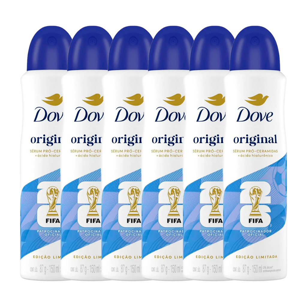 Kit 6 Unidades Desodorante Dove Original Aerosol 150ml/89g