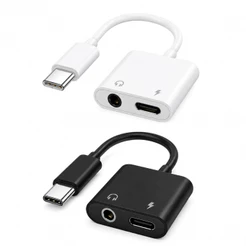 Adaptador 2 em 1 Áudio e Carregamento USB-C turbo Fone De Ouvido E Carregador