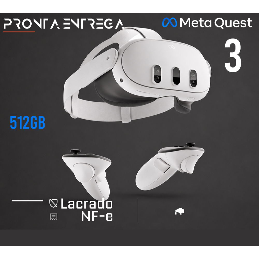 Meta Quest 3 512GB Oculus Óculos VR Realidade Virtual 4K Headset