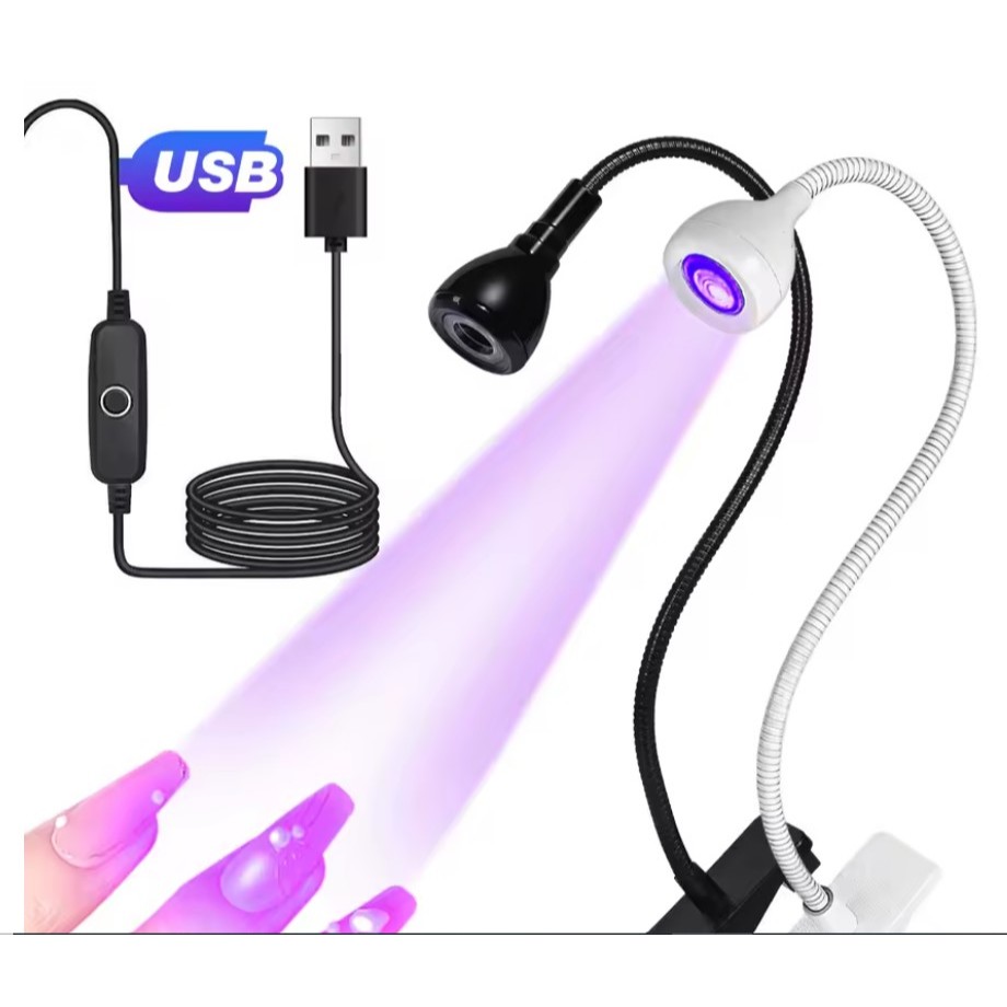 Mini Luminária Lâmpada Led USB De Mesa Com Clipe Flexível UV Para Unhas (3673)