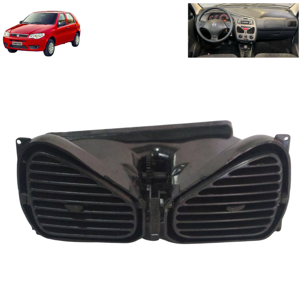 Difusor Ar Central Fiat Palio 2008 2009 2010 2011 2012 Original 735276531 Grade Ventilação Painel Meio Peça Genuína Linh