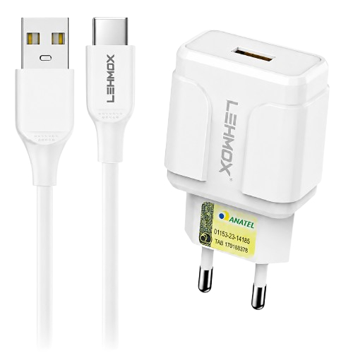 Kit Carregador para Motorola G8 Play - Cabo USB C e Fonte