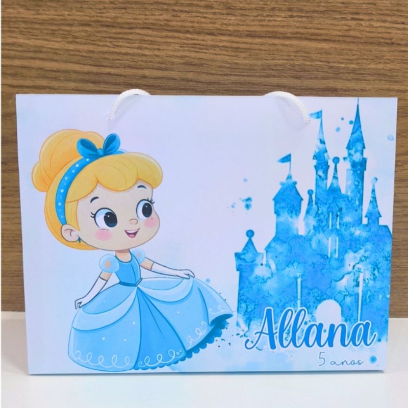Sacolinha Personalizada Cinderela Cute- Pegue e Monte