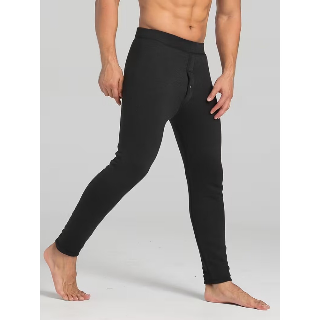 Calça Térmica Meia Flanelada Motoqueiro Legging Segunda Pele Peluciada Com Abertura Botão
