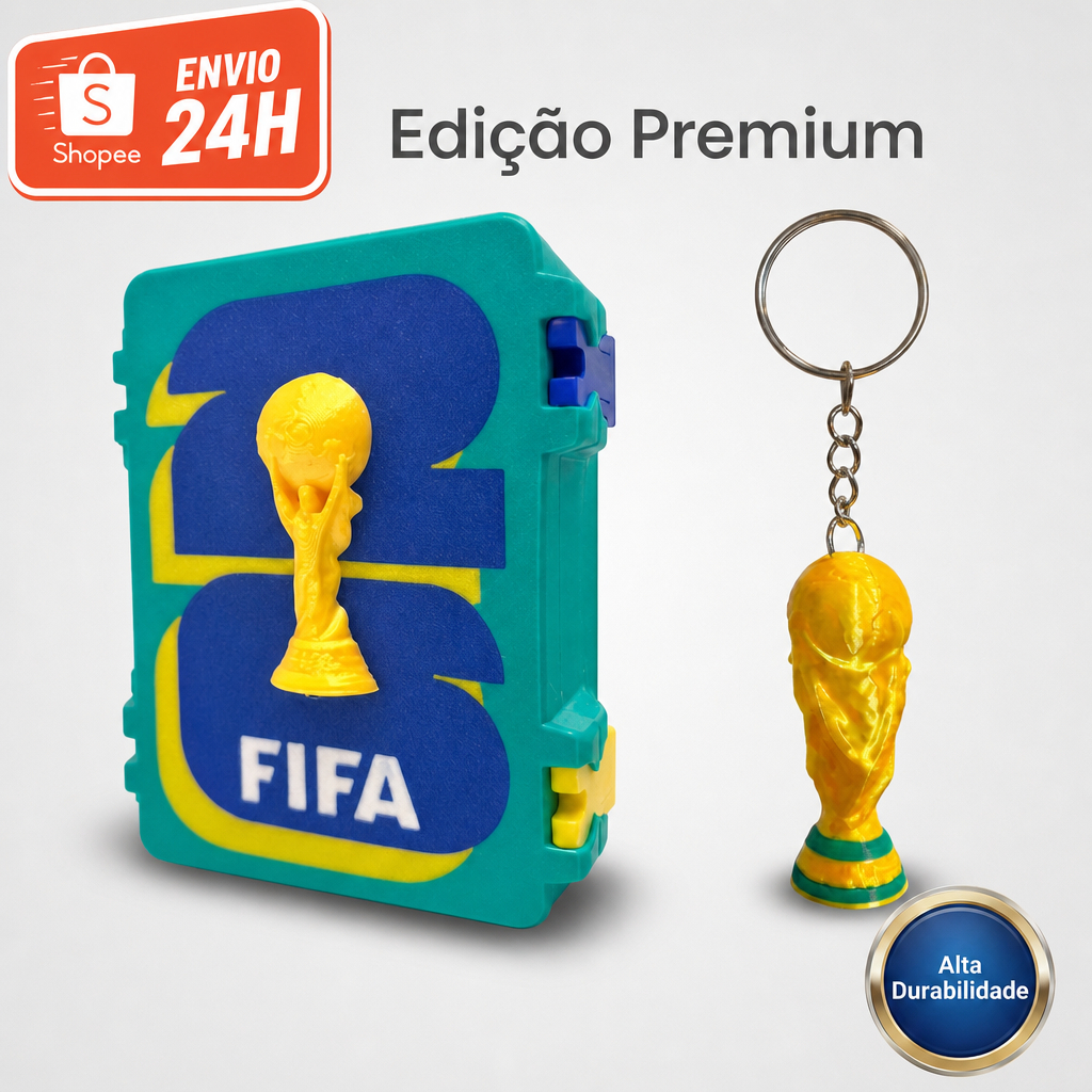 Caixa para Figurinhas Copa do Mundo Organizadora Personalizada com Nome Colecionável Uno