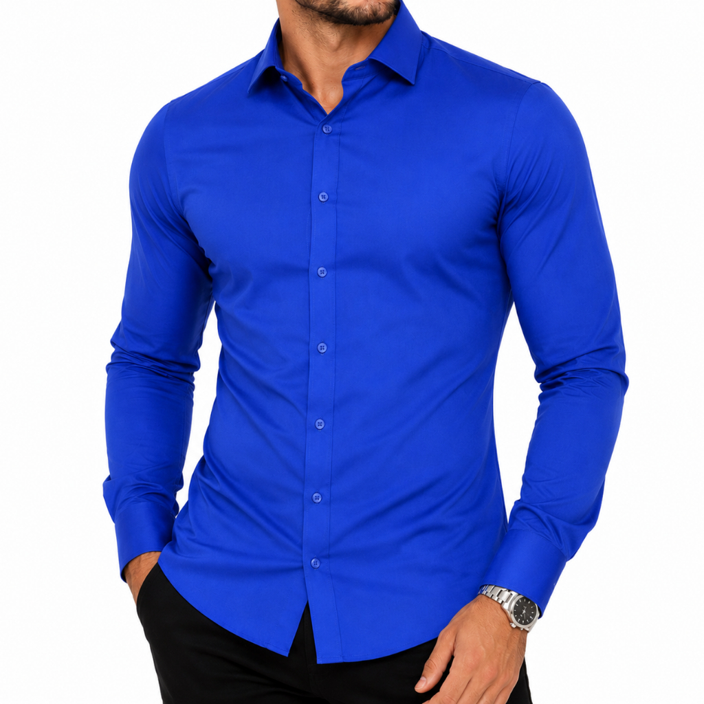 Camisa Masculina Slim Manga Longa