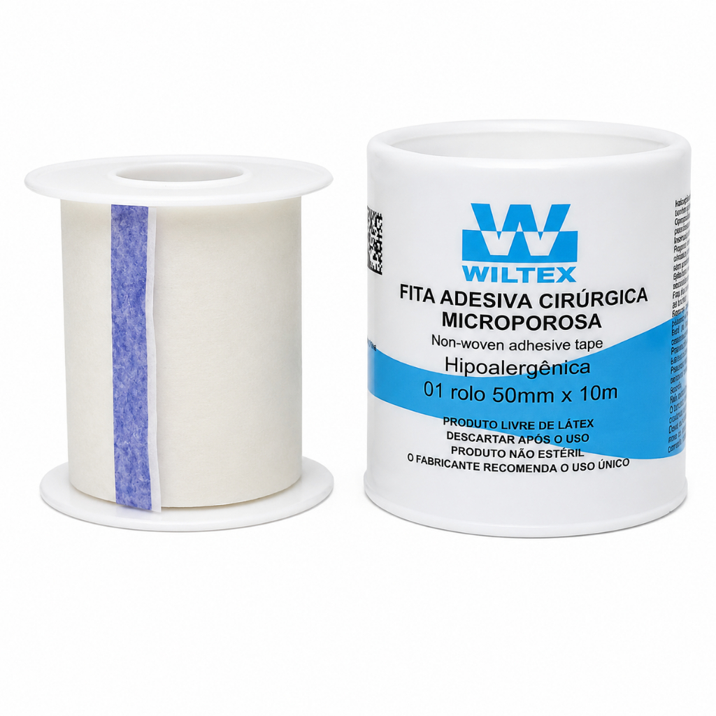 Fita Microporosa Wiltex Hipoalergênica 50mm x 10m KIT 6 UNIDADES