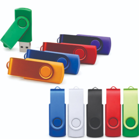 Pen Drive Giratório Colorido USB 2.0 (Mínimo 5 peças para ganha a personalização )