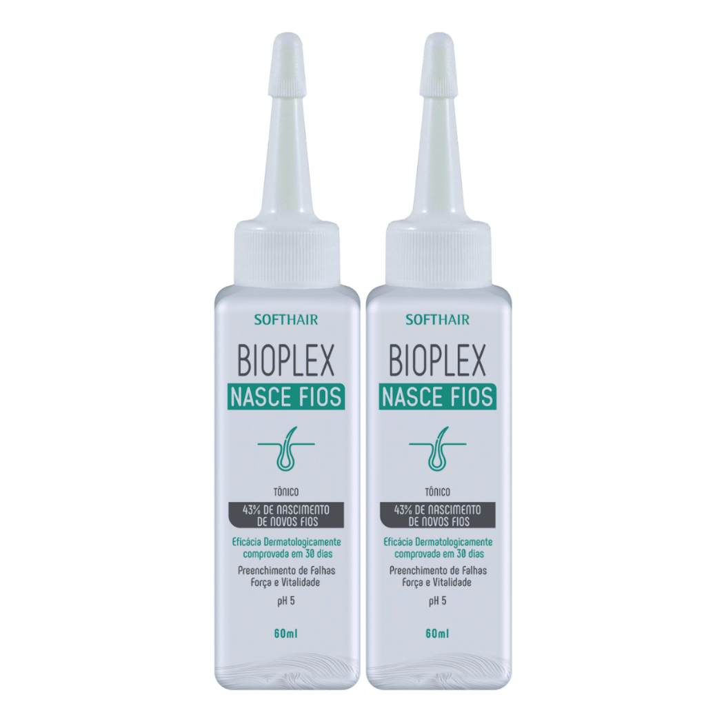 Tônico Bioplex Nasce Fios 60ml SoftHair 2 Unidades