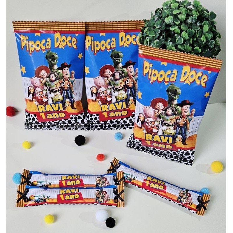 Kit Pipocas e jujubas personalizadas Toy Story personalizados festa infantil Toy Storie lembrancinhas cowboy woody temas