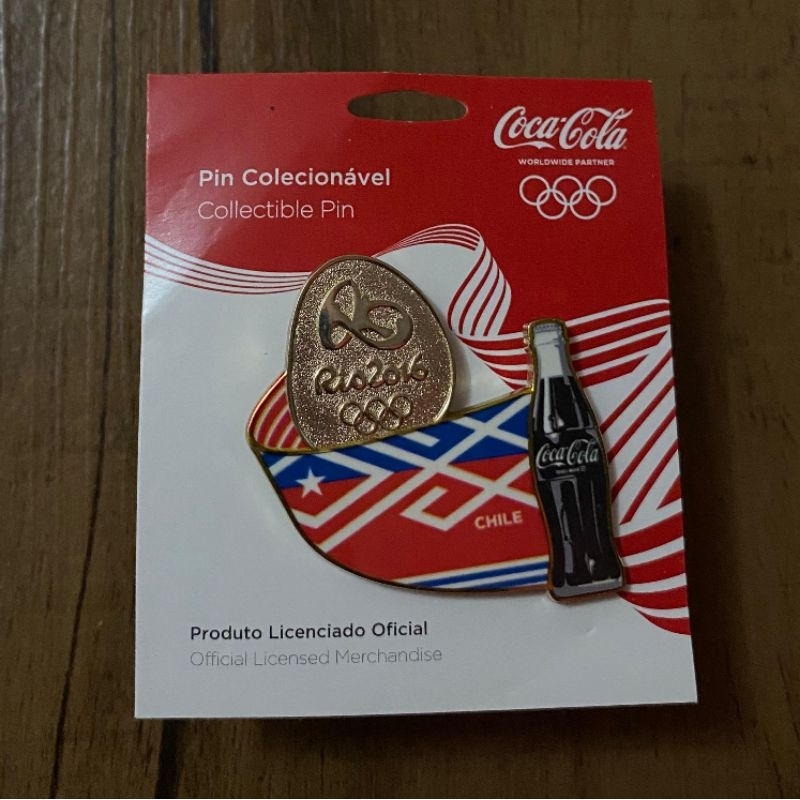 Pin Oficial CocaCola Edição Jogos Olímpicos Rio de Janeiro 2016 - Chile