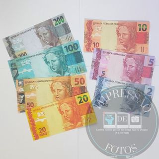 Pac 100 cédulas cenográficas, tamanho real, SEM VALOR