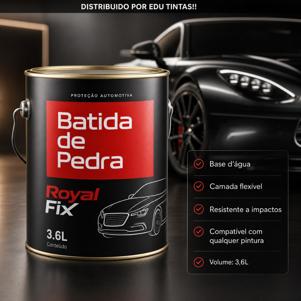 Batida De Pedra Cores Branco e Preto 3,6l Royal Carro Caminhão