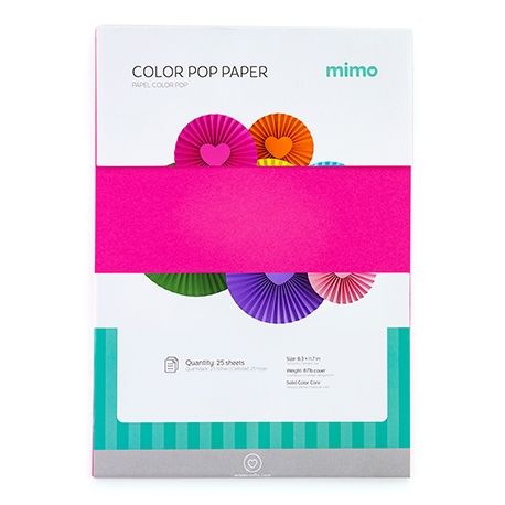 Papel Color Pop Rosa Pink Mimo - A4 - 180 gr - 25 unds
