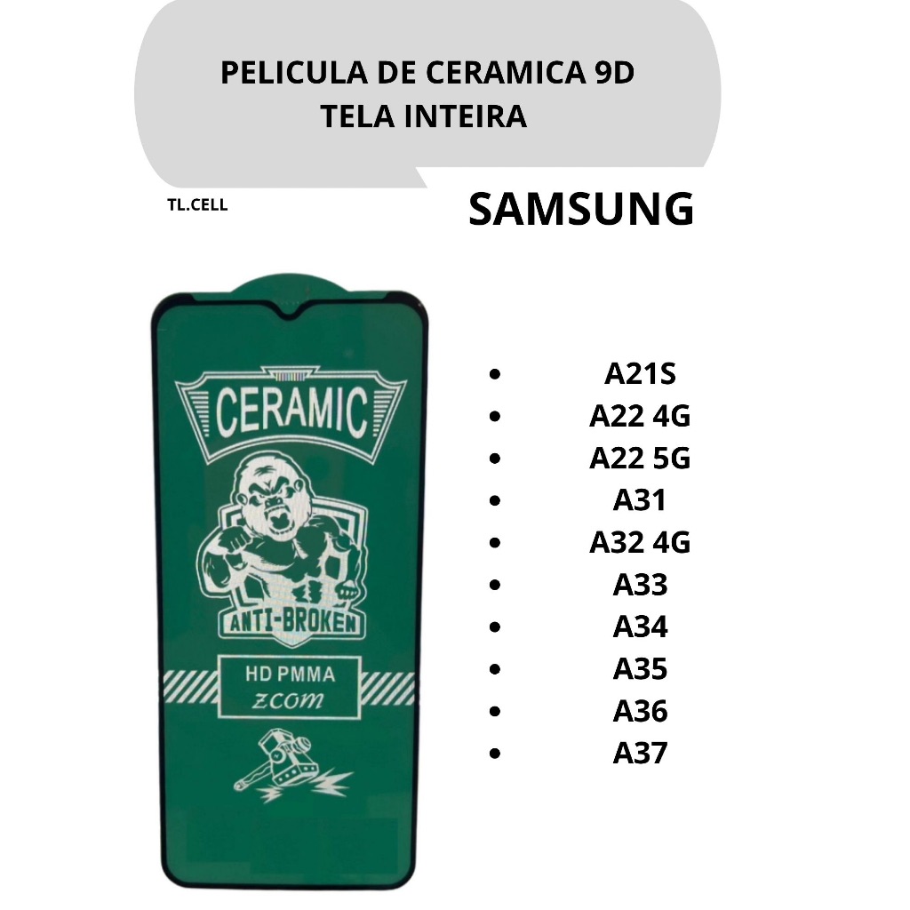 Pelicula Cerámica Hidrogel para Samsung A21S/A22/A31/A32/A33/A34/A35/A36/A37 Silicone