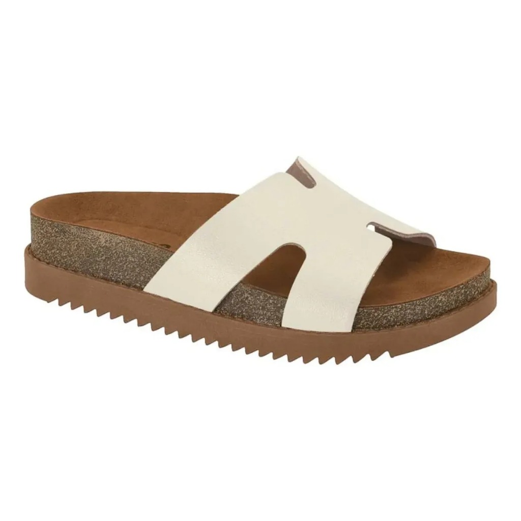 MOLECA Sandália Feminina 5500100 Tamanco Tratorada H Flatform BIRKEN PAPETE CASUAL LEVE CONFORTAVEL