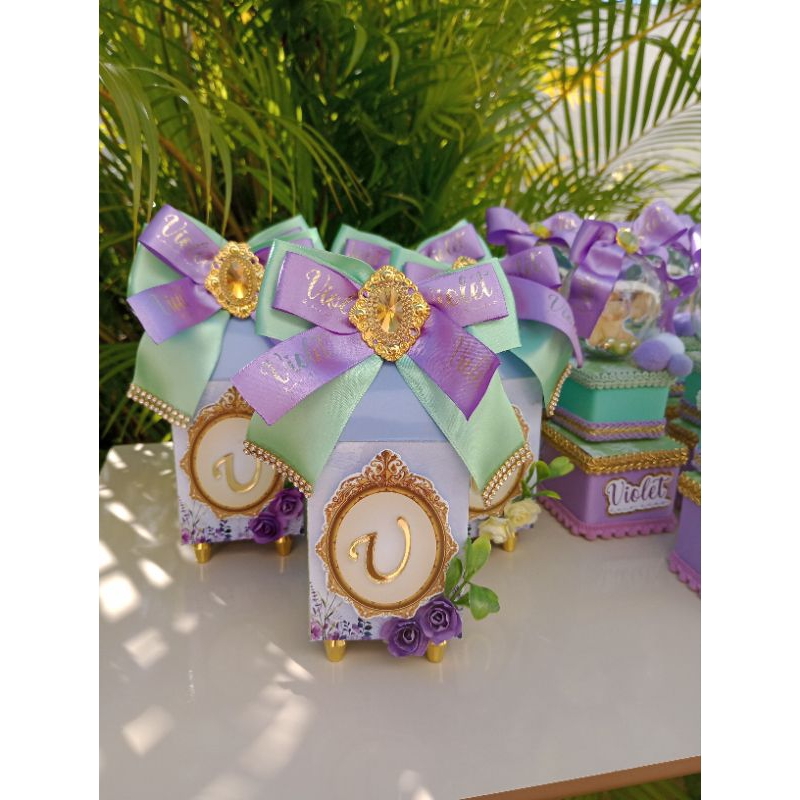 Lembrancinha Luxo Caixa Milk Jardim Encantado Dinossauro Menina Festa Infantil Personalizadas