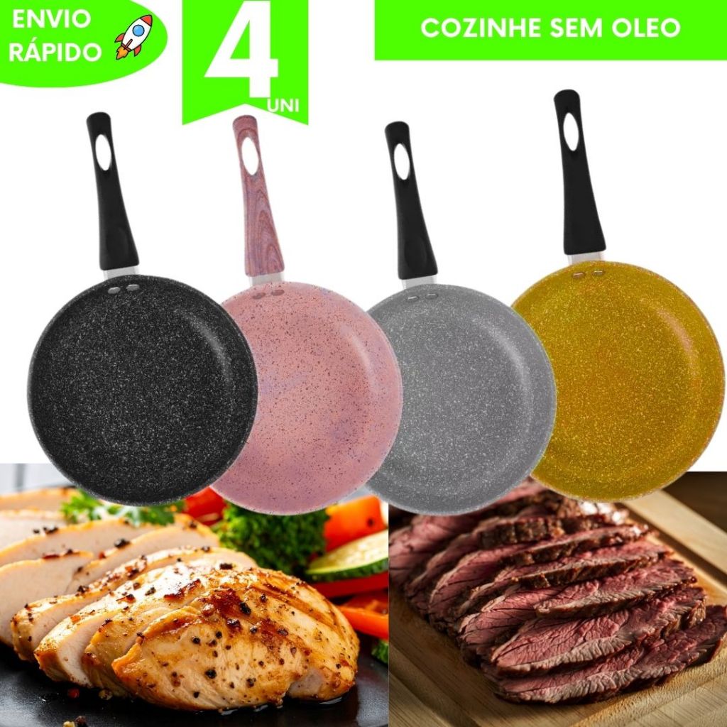 Frigideira Antiaderente Panela Gourmet Skillet Grill Omeleteira Cozinha Fitness Panela Chef Churrasco Culinária Doméstic
