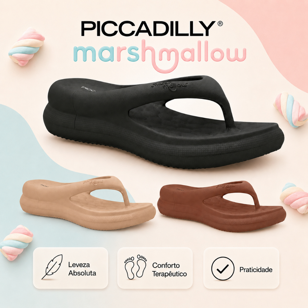 Chinelo Feminino Piccadilly Marshmallow Original Nuvem EVA Anatômico | Lançamento Verão 2026 !