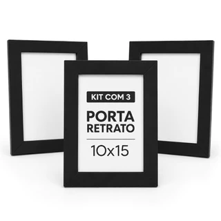 Kit com 3 porta-retratos 10x15