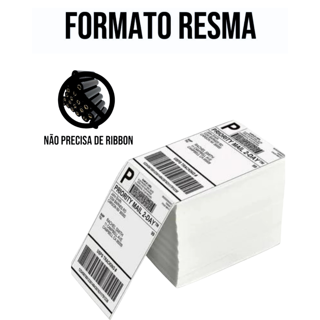 1000 Etiquetas 10x15 ou 100x150 Adesiva Térmicas Branca Adesiva E-commerce Envios Zebra Elgin Tomate