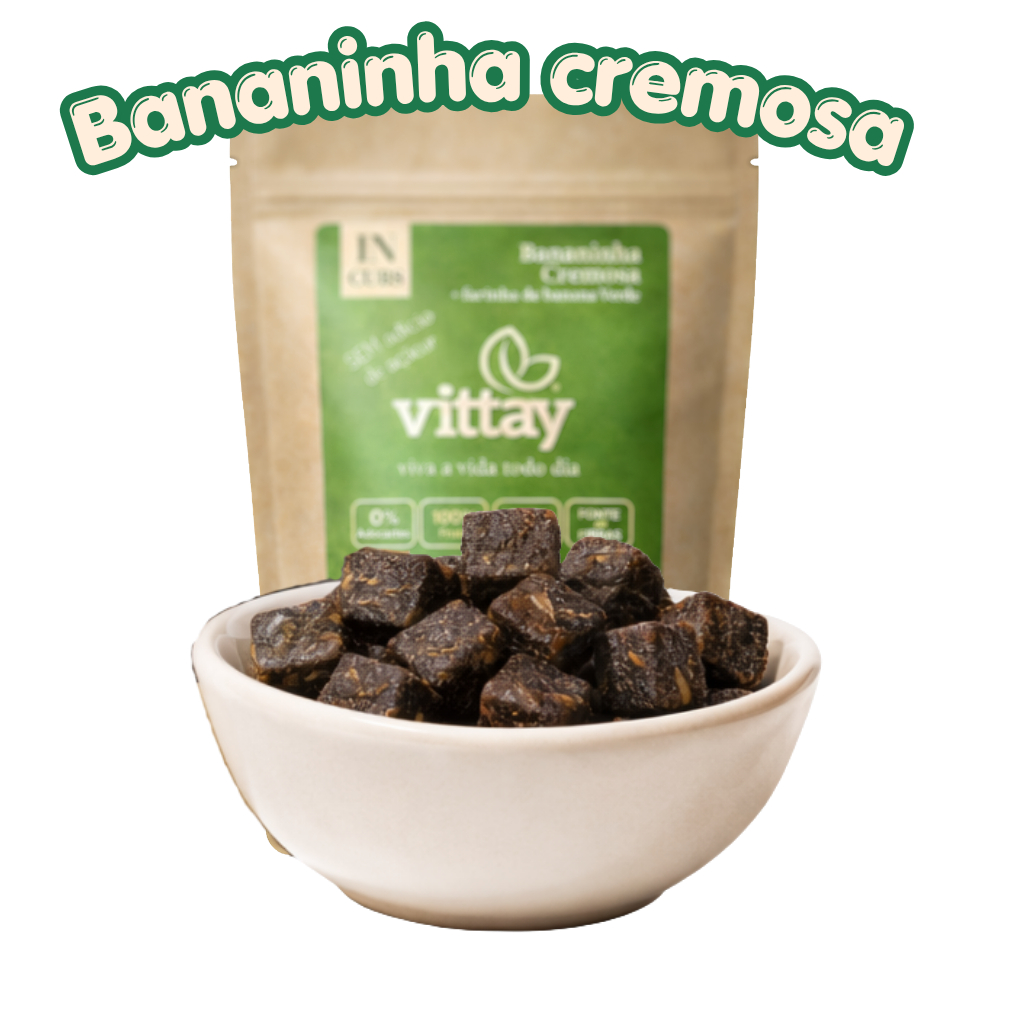 Doce de Banana Bananinha Cremosa Sem Adição de Açúcar Vittay - 1kg granel bala de banana natural