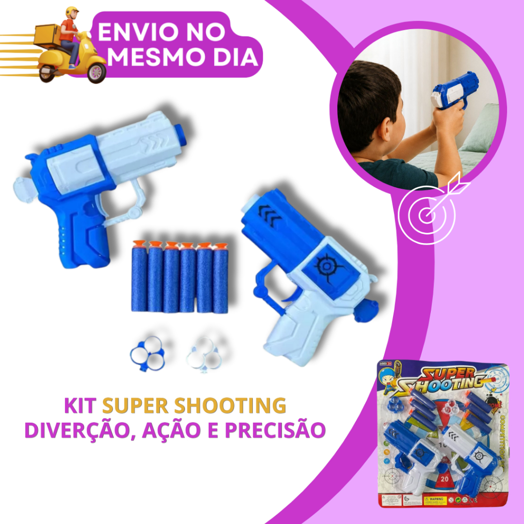 KIT 02 Lança Dardos Espuma Ao Alvo Infantil Brinquedo Lançador Seguro Educativo para Crianças Divertido Presente