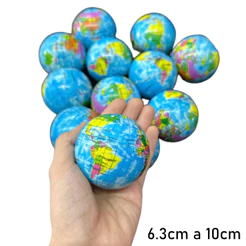 Kit 12 Bolas Antiestresse Para Exercícios Massageadoras Mapa/Bolas Esportivas Squeeze Macio Espuma Brinquedo PU