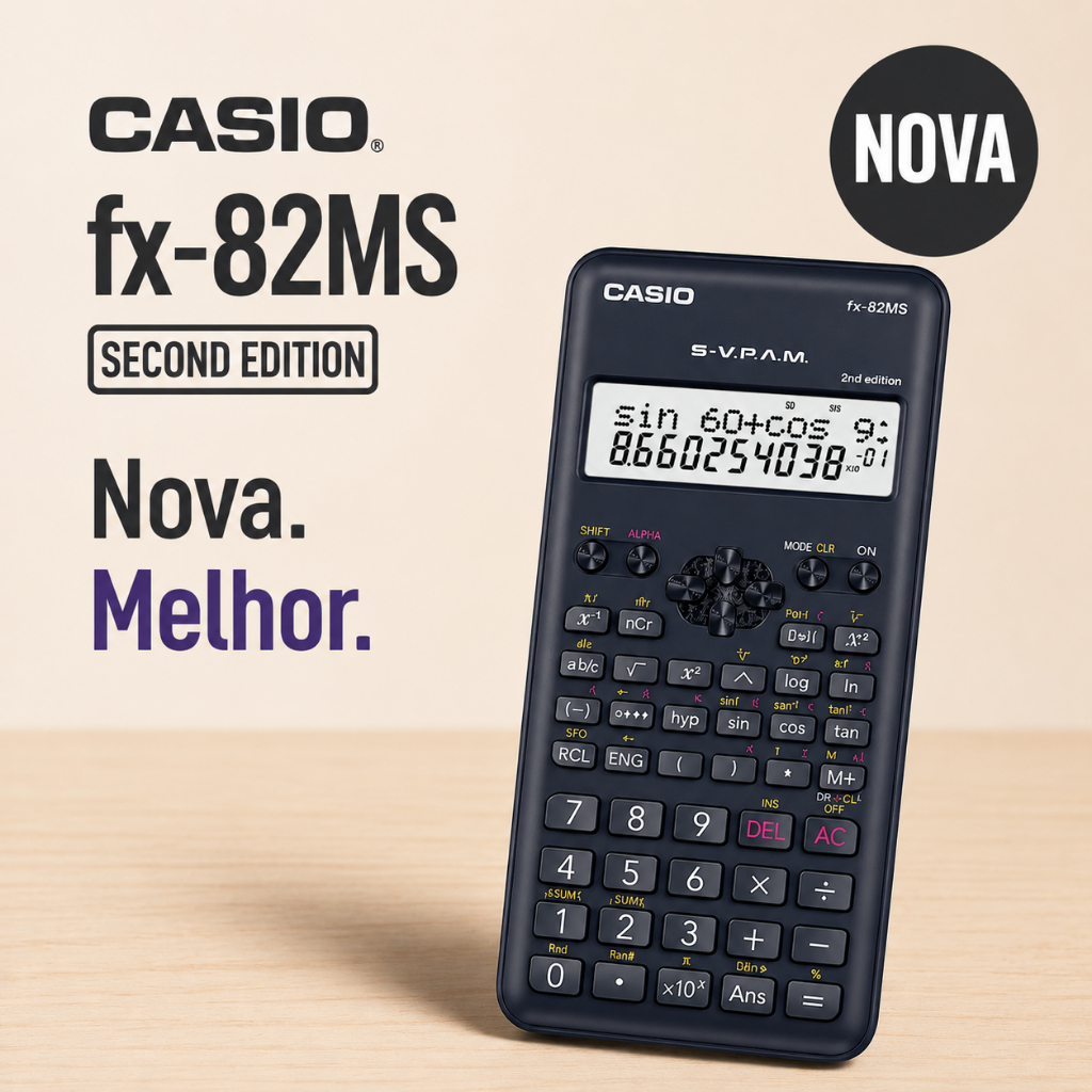 Calculadora Cientifica Casio 12 Dígitos Preta - FX-82MS-2-W4-DH