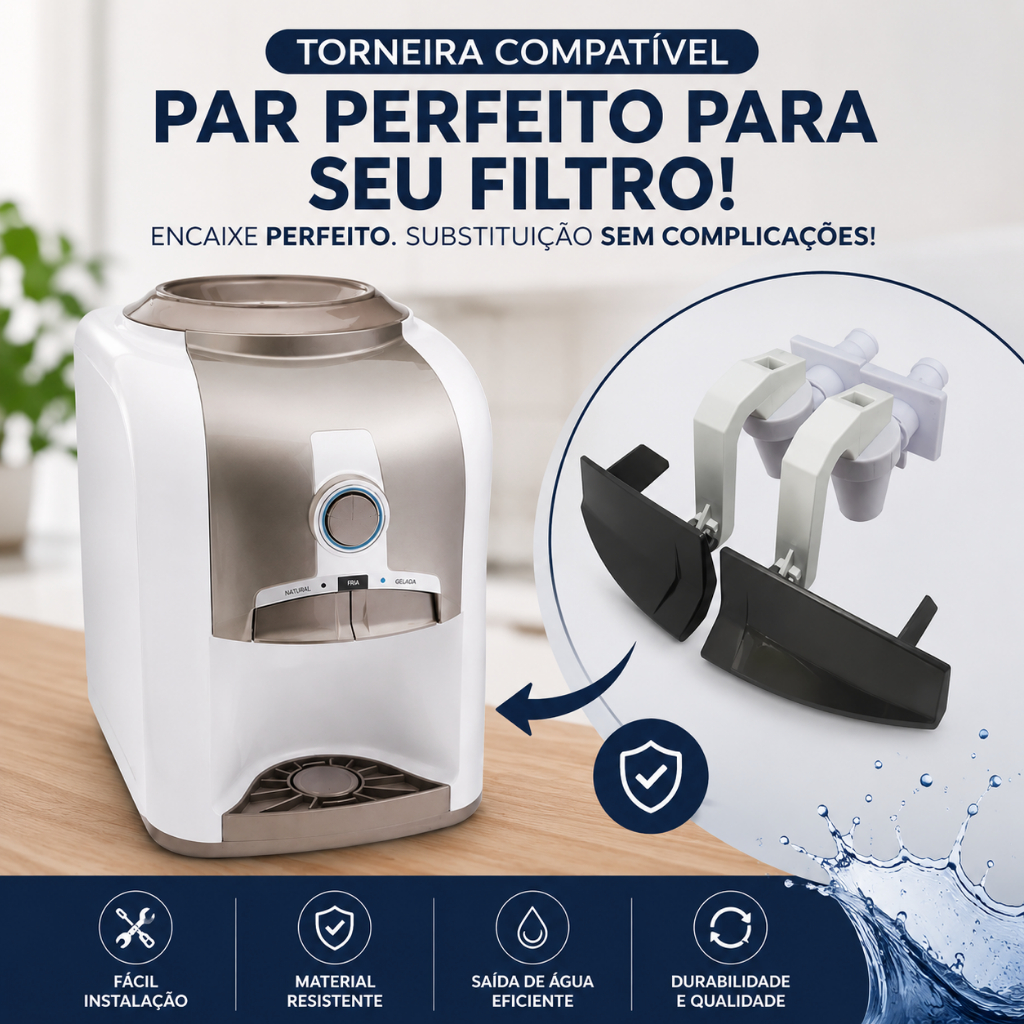 Kit 2 Torneira Filtro Bebedouro Purificador Esmaltec Egm30