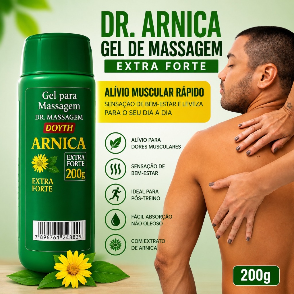 Gel de Massagem Arnica Dr. Massagem 200g – Alívio Muscular Rápido