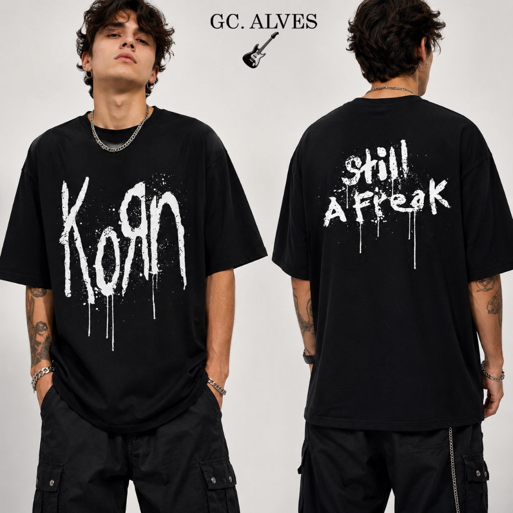 Camiseta Unissex "Banda Korn Estilo de Rua"