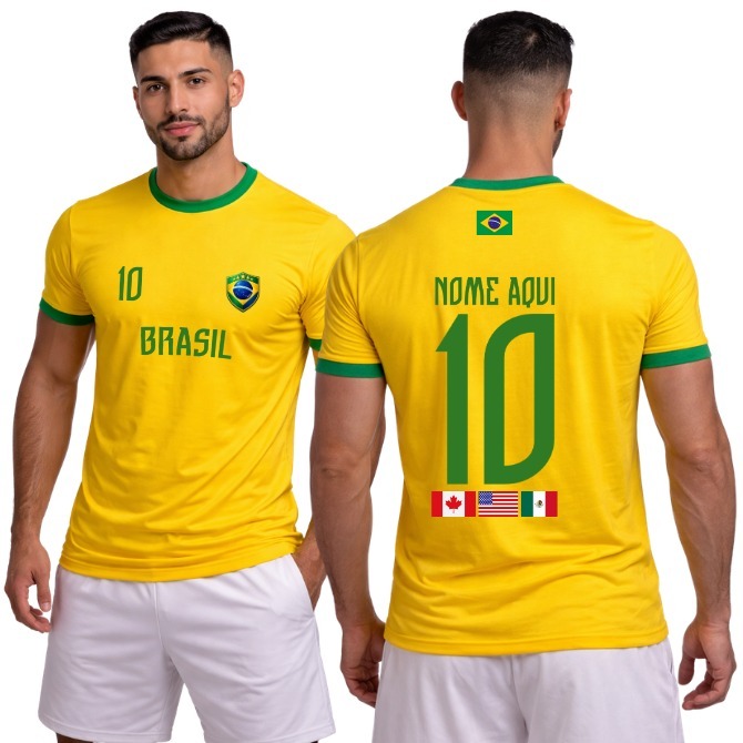 Camiseta personalizada do brasil de alta Qualida dry Fit Da Seleçao brasileira 2026