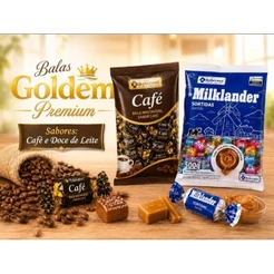 Balas Premium Café Golden / Milklander Recheio de Doce de Leite