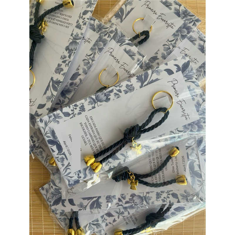 Lembrancinha Primeira Eucaristia Personalizada | Chaveiro Anjo da Guarda com Tag e Embalagem Individual