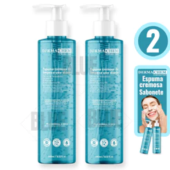 Kit 2 Espuma Cremosa de Limpeza Facial 240ml Hidratação e Maciez da Pele Com Aloe Vera Dermachem
