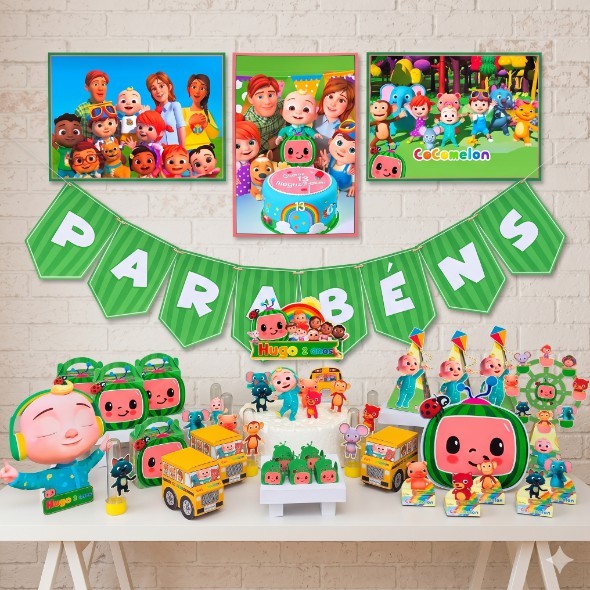 Festa de aniversário Cocomelon | Personalizado | Decoração | Só um bolinho | Enfeite | Festa na escola | Lembrancinha